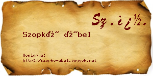 Szopkó Ábel névjegykártya